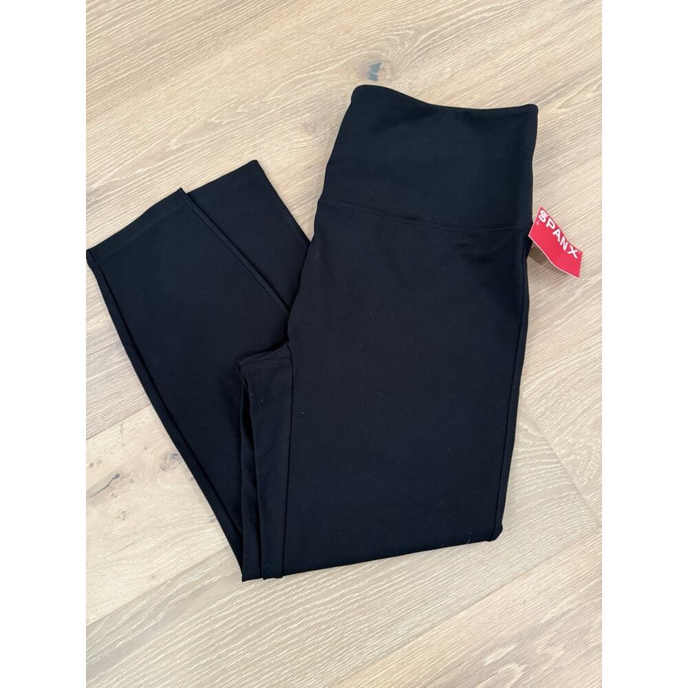 Womens 1X Spanx Black Leggings Pants Petite NWT Slimming Shaping workwear